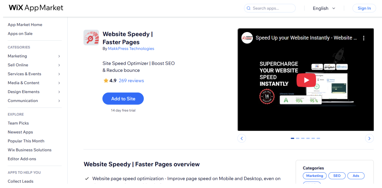 Best Wix App Website Speedy